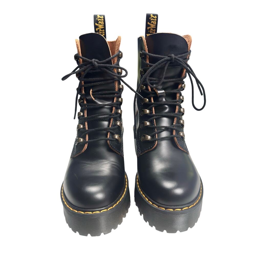 Dr. Martens | Women | Leona Black Vintage Smooth Leather Heeled Boots | Sz 6 - Picture 4 of 16